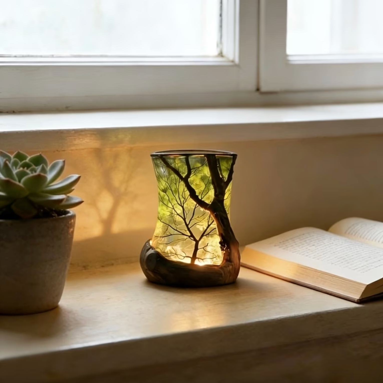 Dekorativ LED-bordslampa med trädgrenmotiv