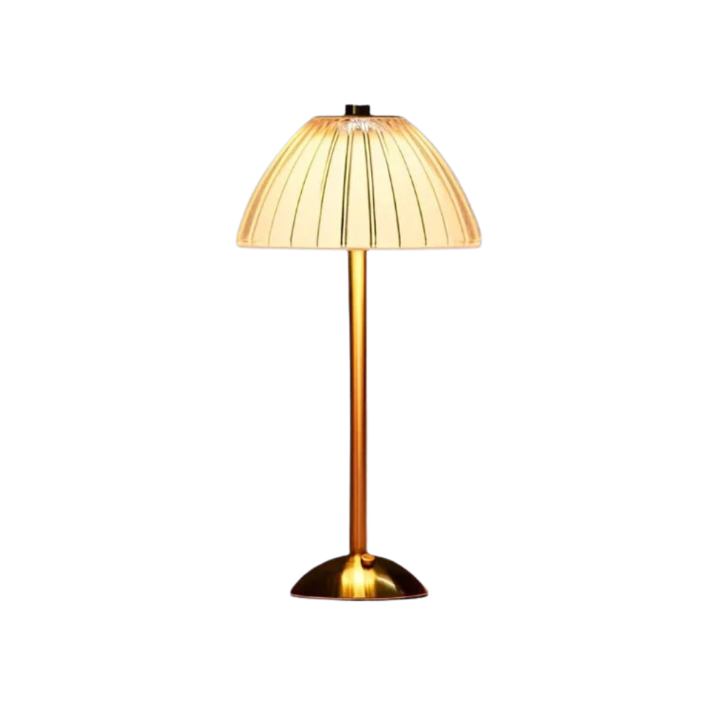 AuroLuxe – Trådlös bordslampa i kristall och metall med elegant LED-belysning