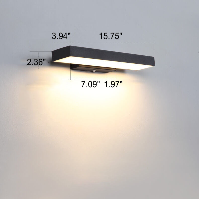 Minimalistisk LED-vägglampa utomhus med rörelsesensor
