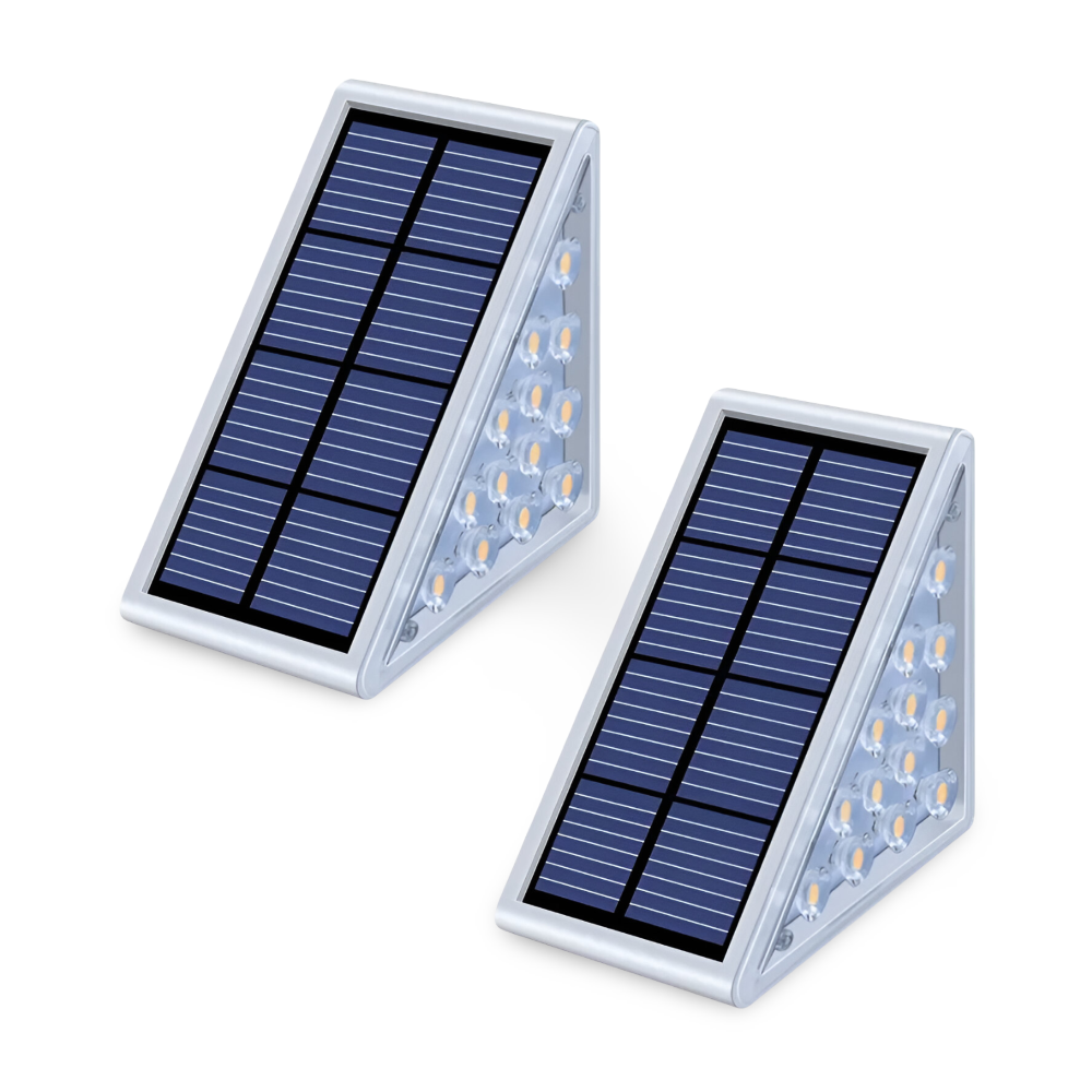 TriGlow Steps – Triangulär Solcellsbelysning för Trädgård (2/6-pack)