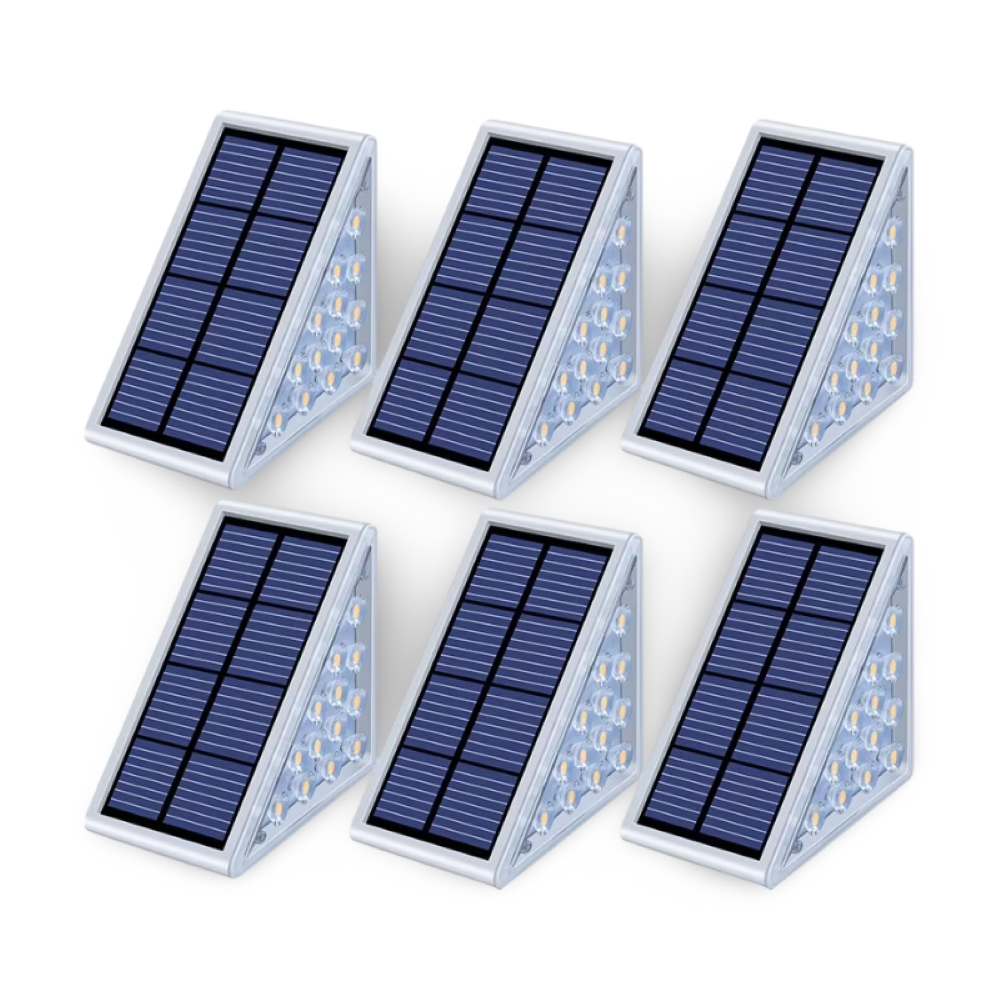 TriGlow Steps – Triangulär Solcellsbelysning för Trädgård (2/6-pack)