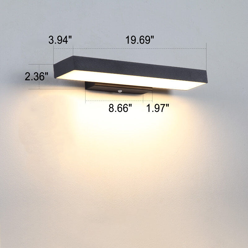 Minimalistisk LED-vägglampa utomhus med rörelsesensor
