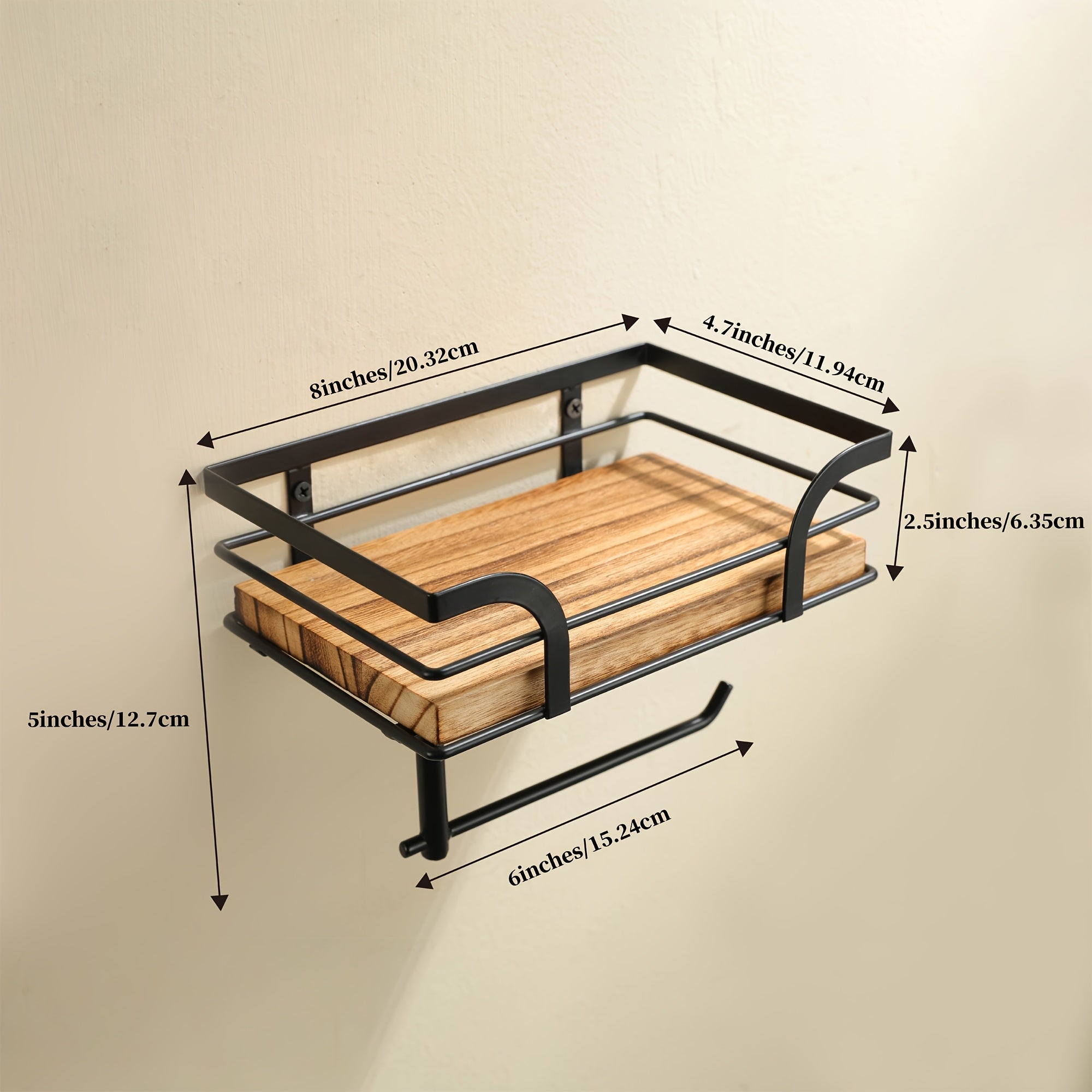 IronEase – Elegant Väggmonterad Handduks- & Förvaringshylla i Smidesjärn