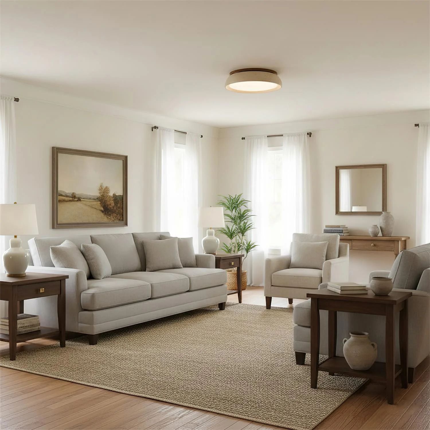 Depiara – Naturlig Plafondlampa i Travertin med Mjuk LED-belysning