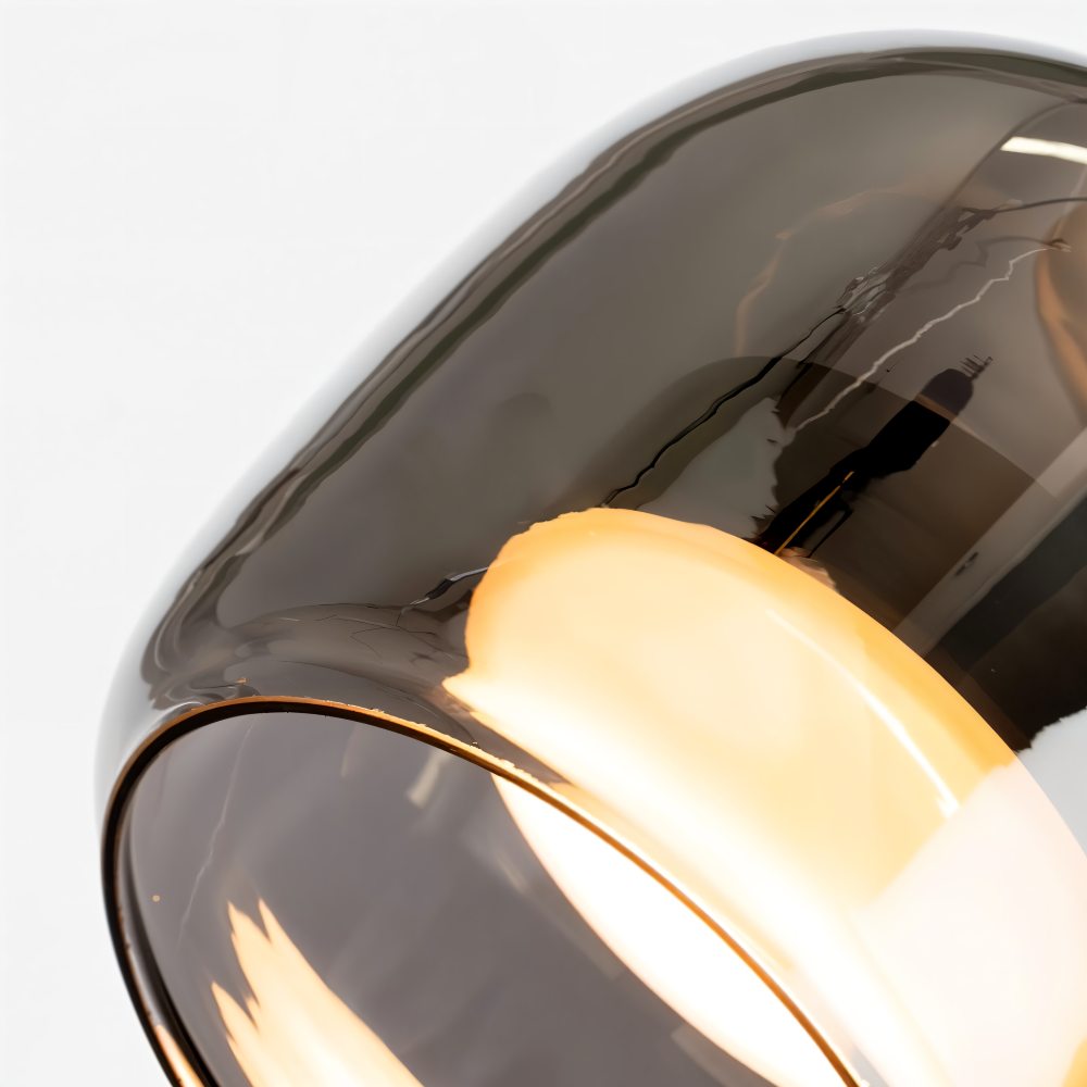 Goblera – Glaspendellampa i Svartgrå Design med Kelchform