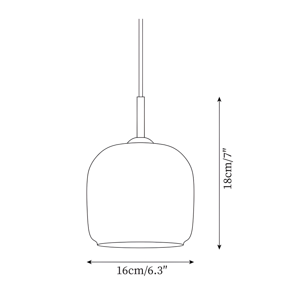 Goblera – Glaspendellampa i Svartgrå Design med Kelchform