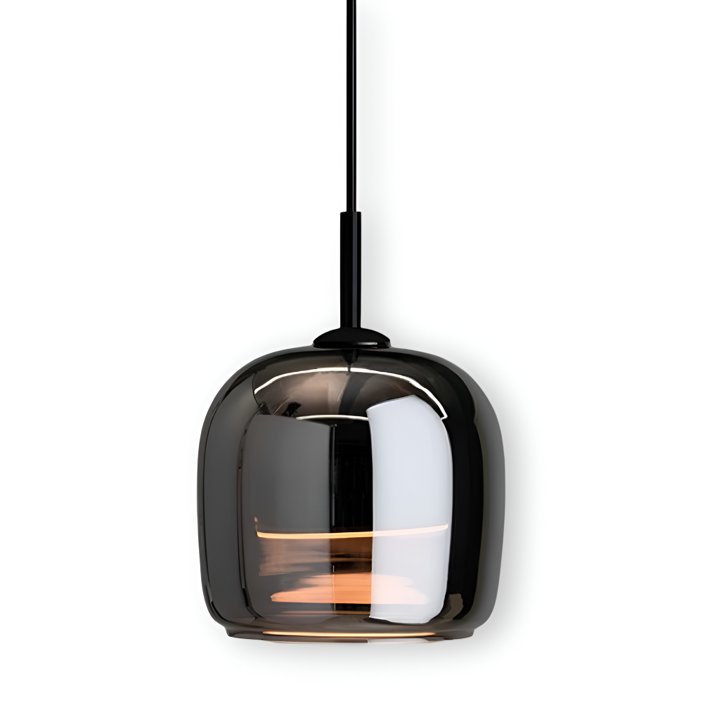 Goblera – Glaspendellampa i Svartgrå Design med Kelchform