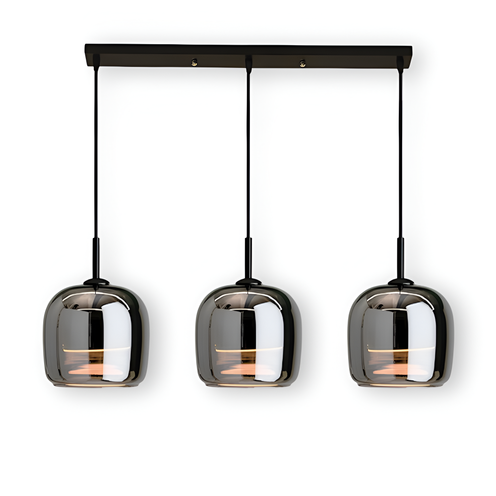 Goblera – Glaspendellampa i Svartgrå Design med Kelchform