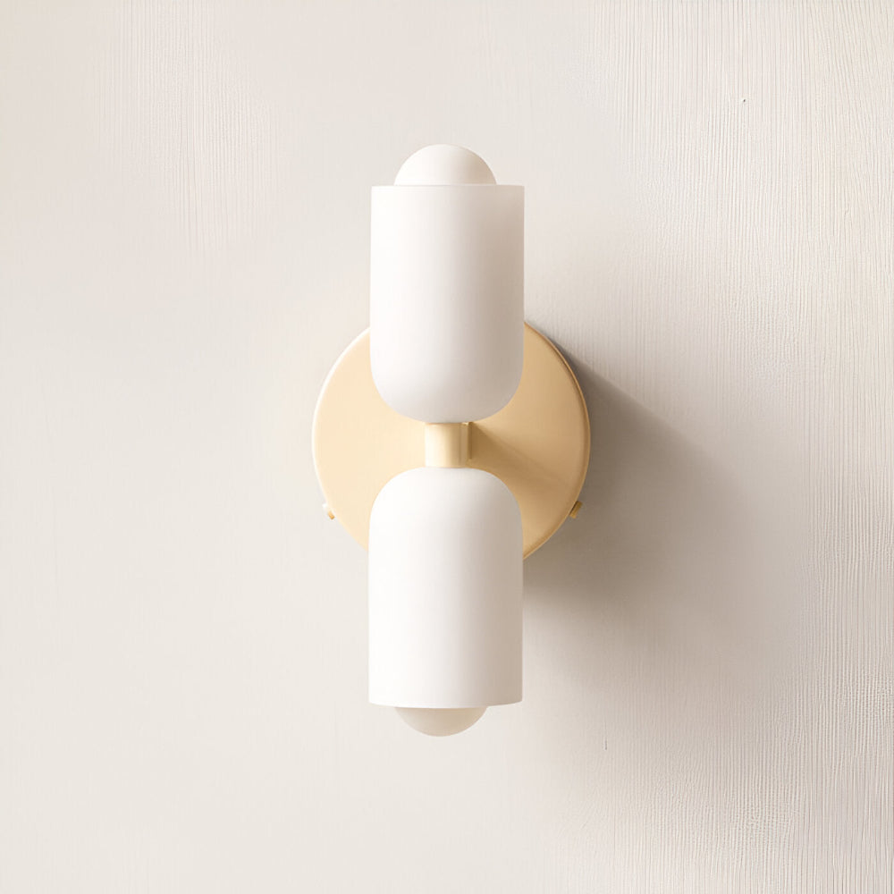 DualGlow – Vägglampa med Två Huvuden i Akryl & Metall för Modern Inomhusbelysning