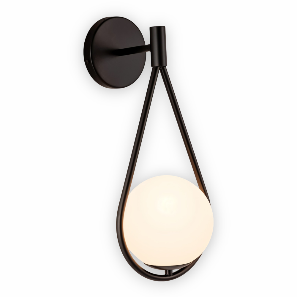 Luméa – Vägglampa i Droppformad Glasdesign med Konstnärlig Metallram