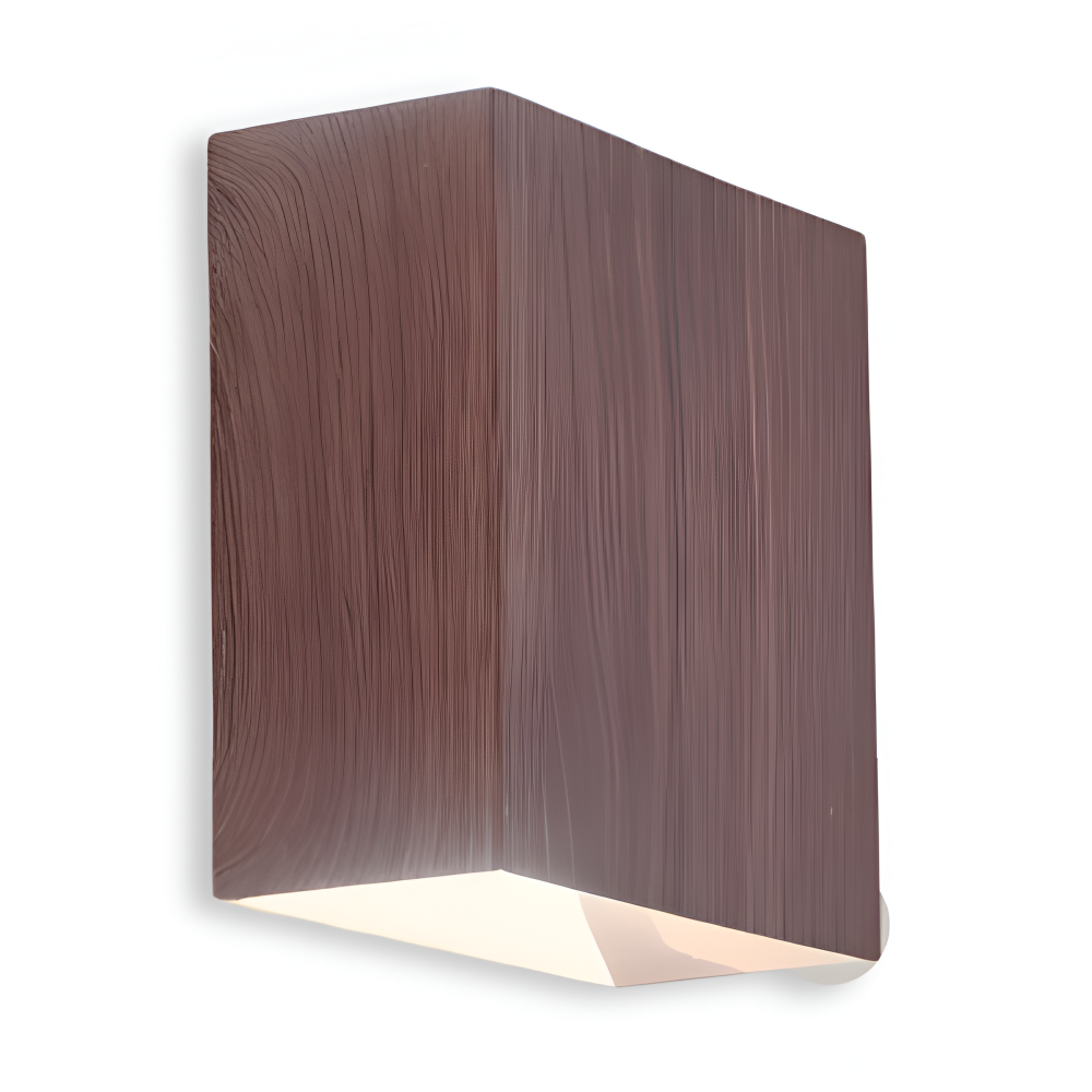 Boxy – Rektangulär Vägglampa i Trä med Up & Down LED-belysning för Sovrum