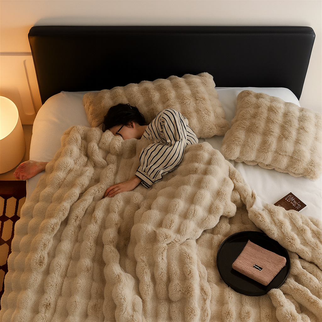 NordNest CozyPlaid – Supermjuk Rutig Filt för Ultimat Avkoppling