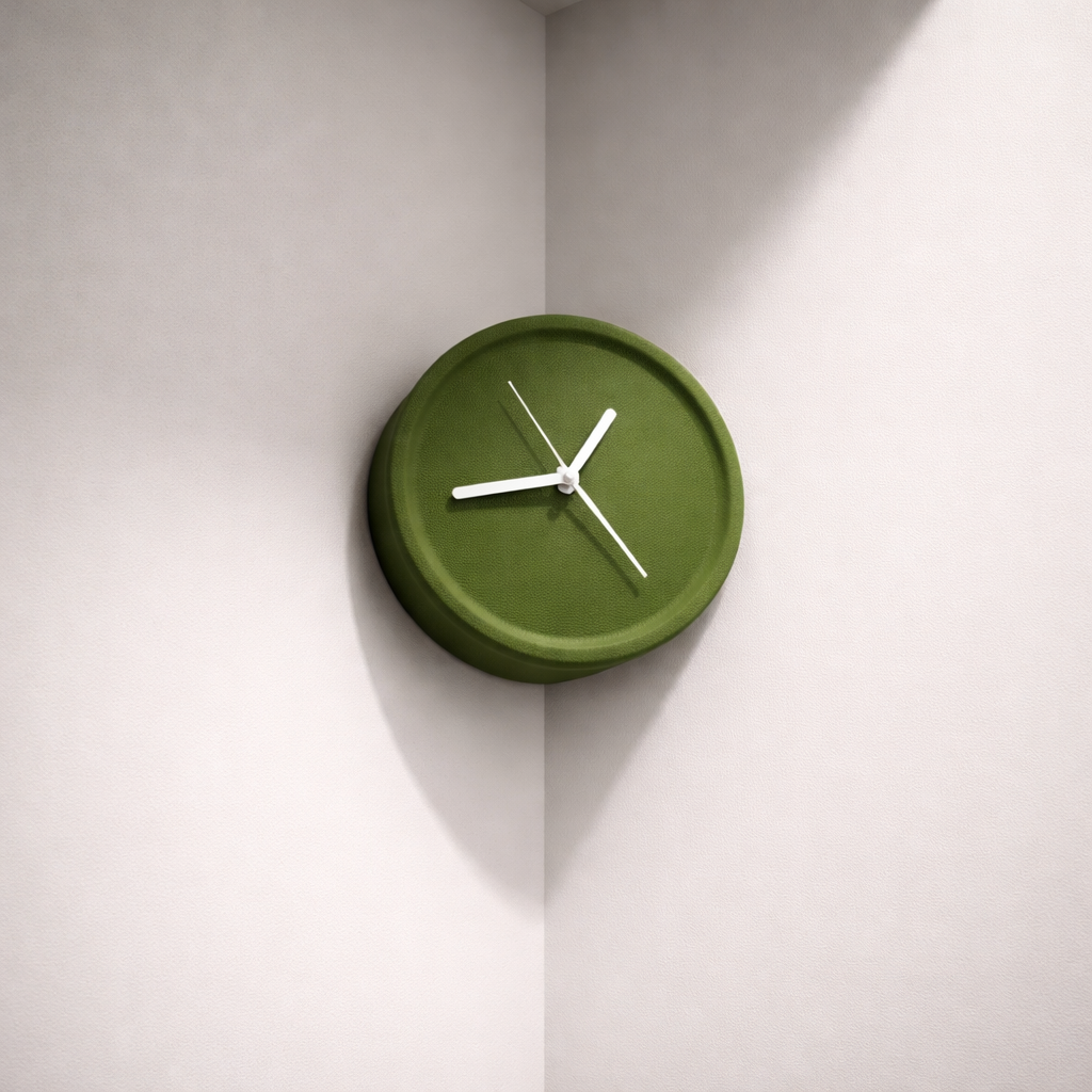 EdgeForm Silent – Minimalistisk 3D-Hörnväggsklocka 30 cm