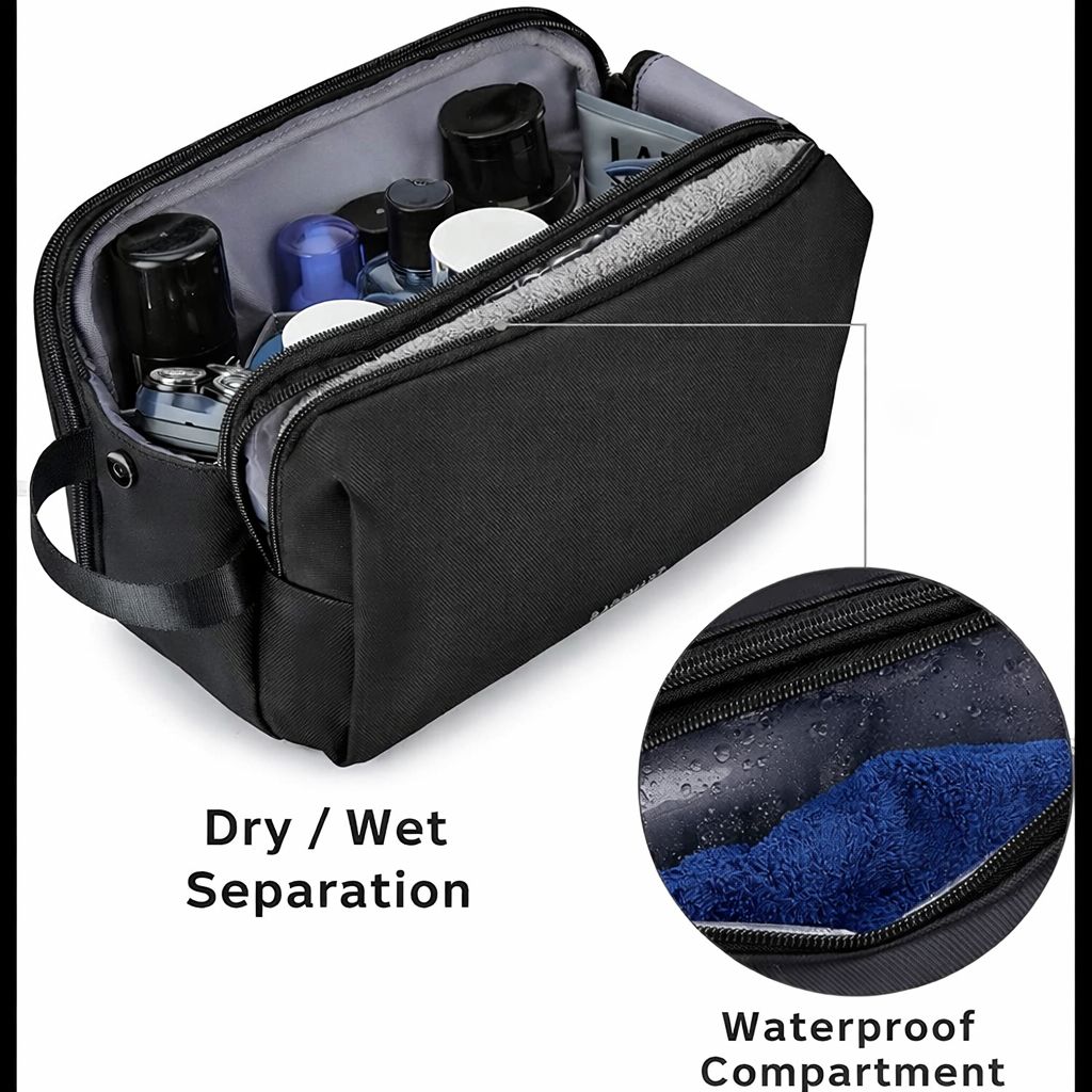 Voyago Pro – Rymlig Necessär för Herr med Dubbla Dragkedjor