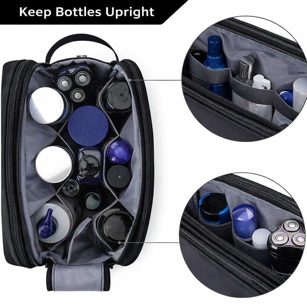 Voyago Pro – Rymlig Necessär för Herr med Dubbla Dragkedjor