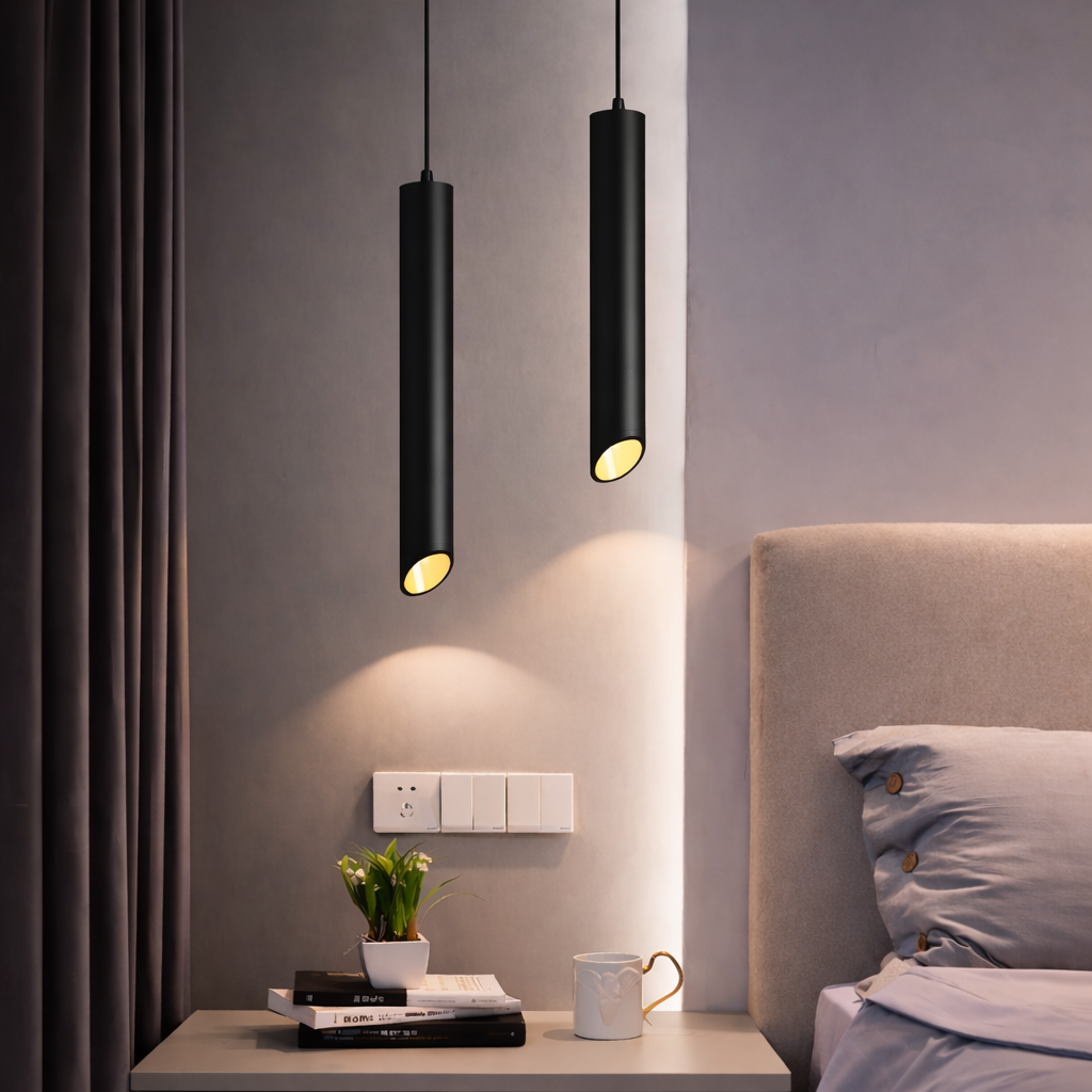 Uniqlux Tube – Modern LED-Pendellampa i Svart eller Vit Aluminium