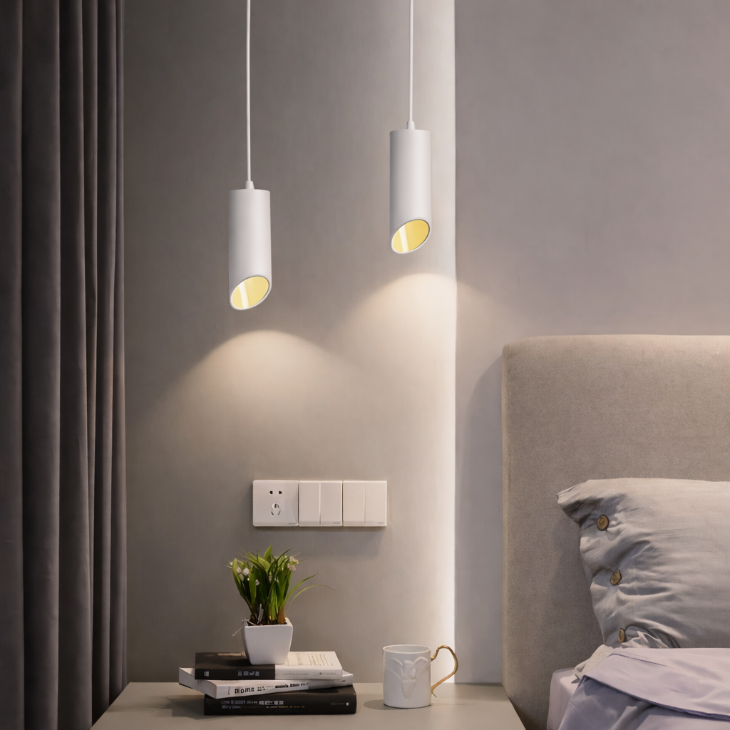 Uniqlux Tube – Modern LED-Pendellampa i Svart eller Vit Aluminium