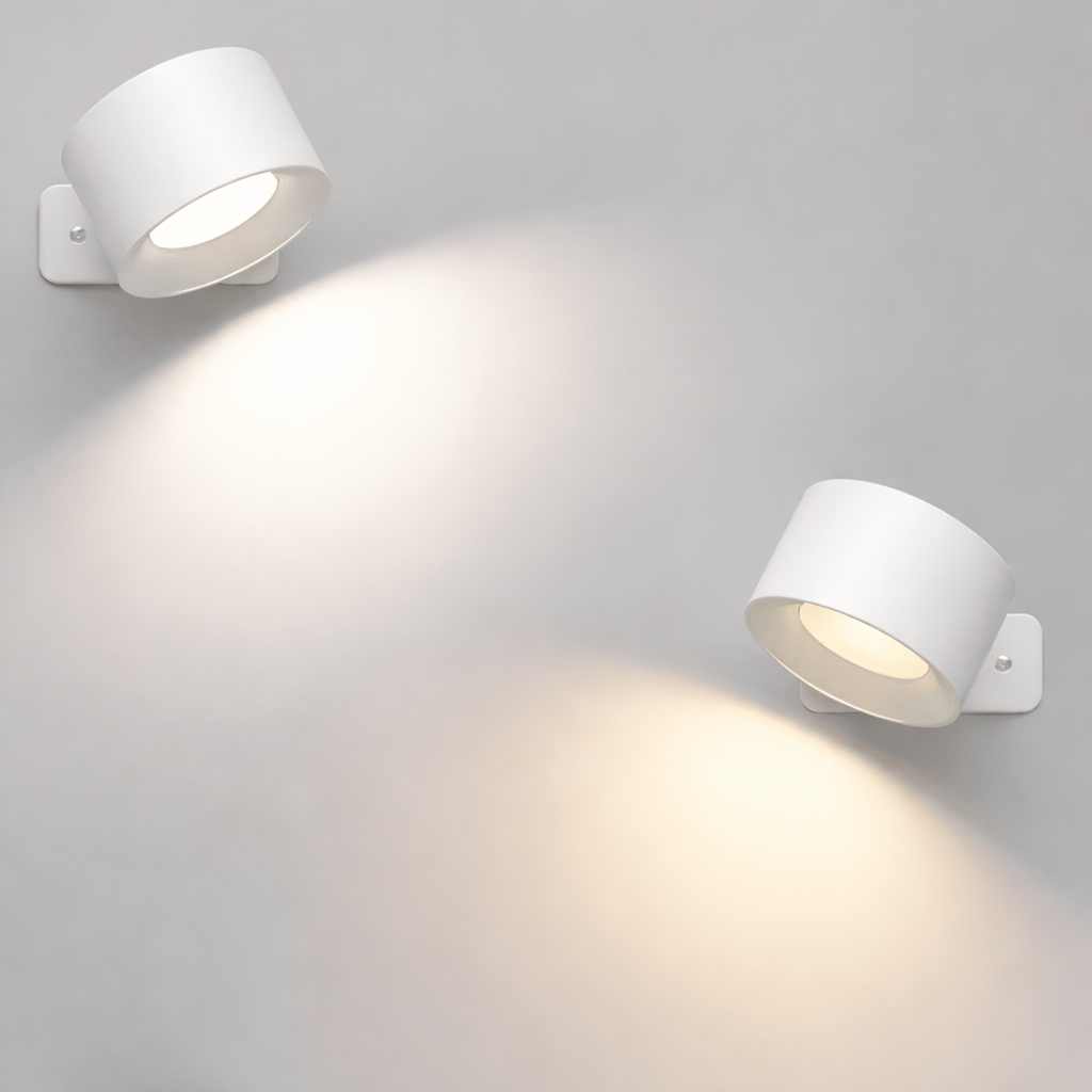 OrbitaLight – 360° Roterbar Trådlös LED Vägglampa med Touchkontroll & USB-laddning