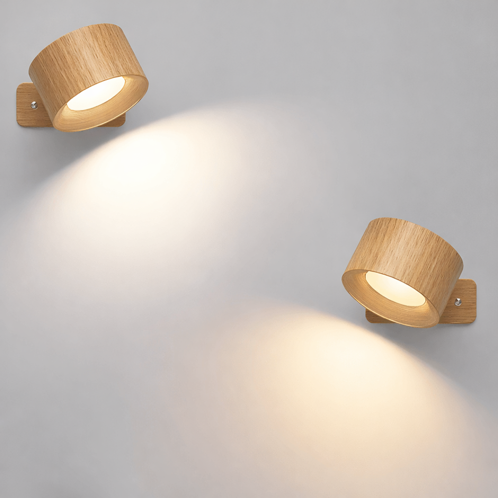 OrbitaLight – 360° Roterbar Trådlös LED Vägglampa med Touchkontroll & USB-laddning