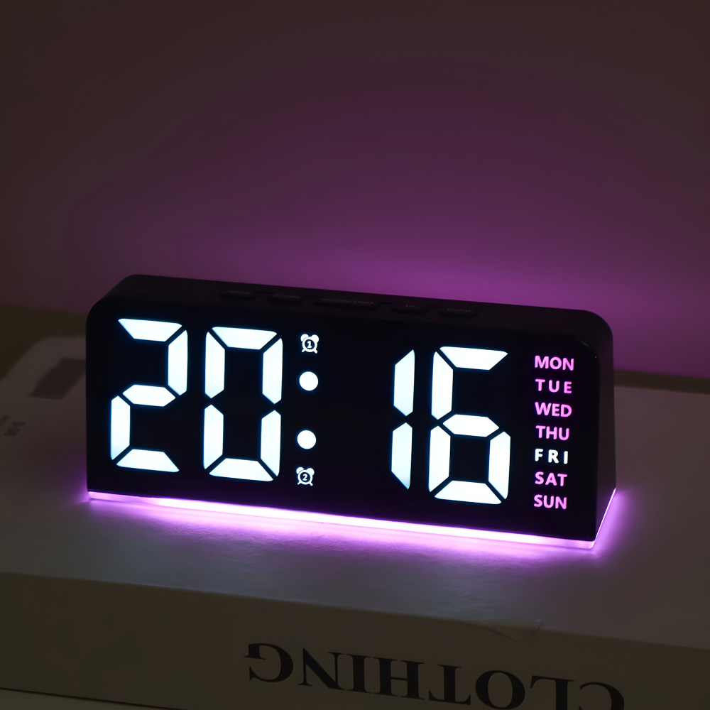 LumiRipple – Modern Tyst LED Väckarklocka i Oregelbunden Design