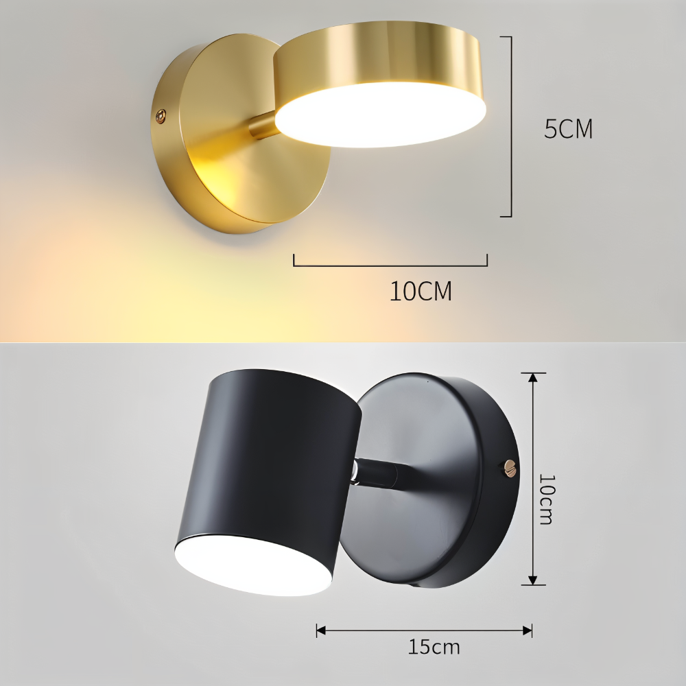 LumaCast – Cylindrisk Vägglampa i Järn för Inomhusbruk | LED Väggstrålkastare med Modern Design