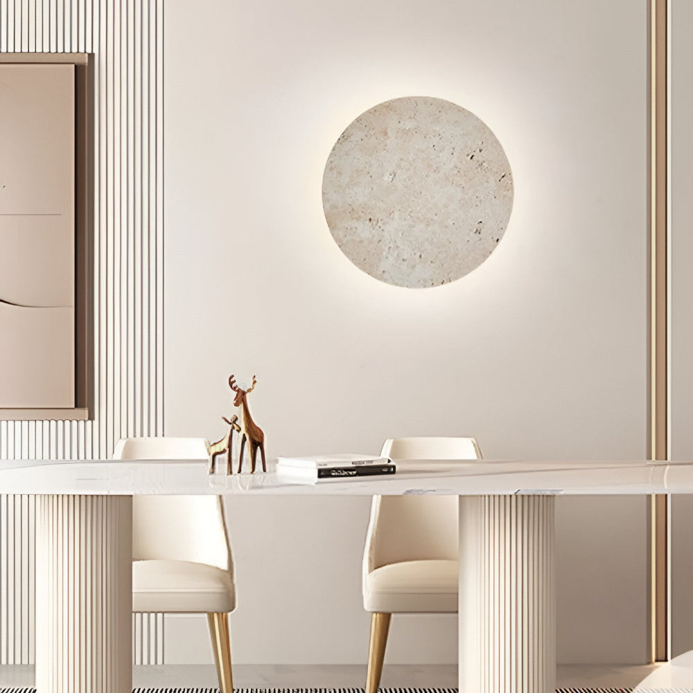 ZenLume – Cirkulär Travertin Vägglampa | Japansk Stil & Ambient LED-belysning