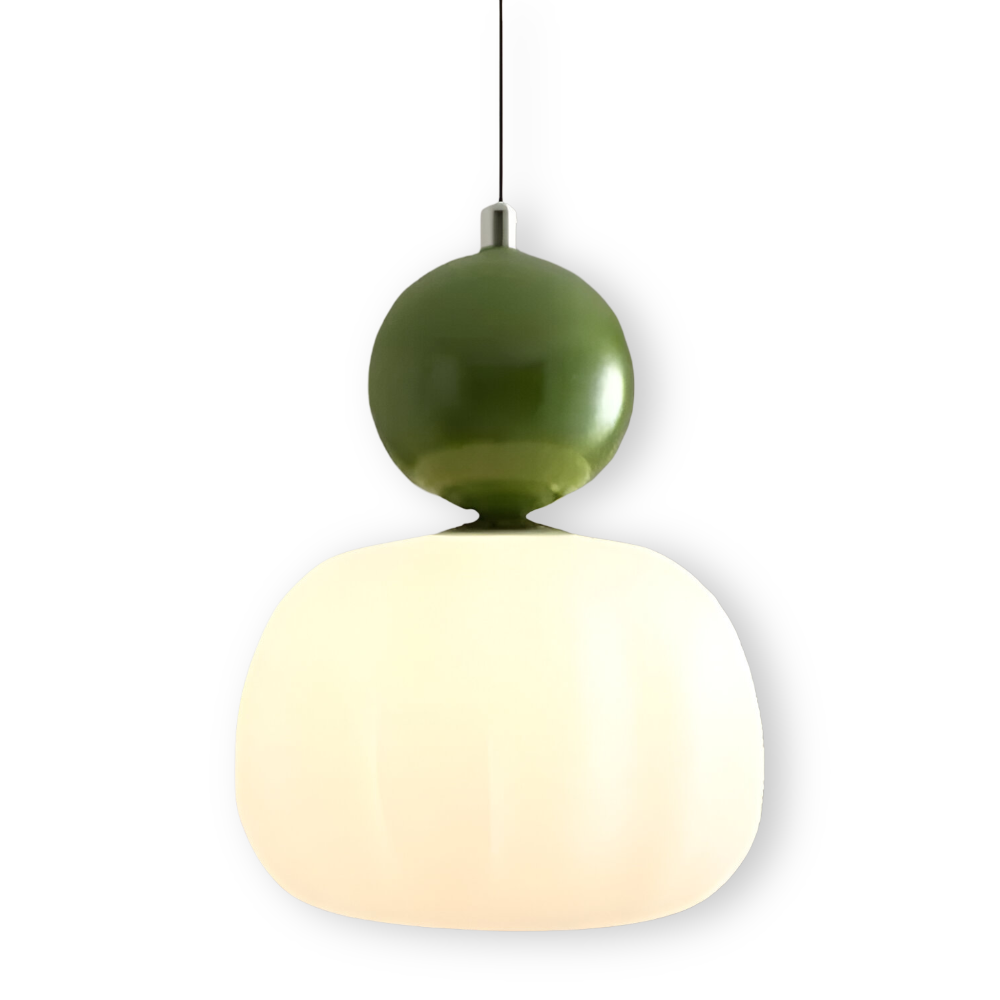Crémura – Klassisk Art Deco Pendellampa i Crème och Metall