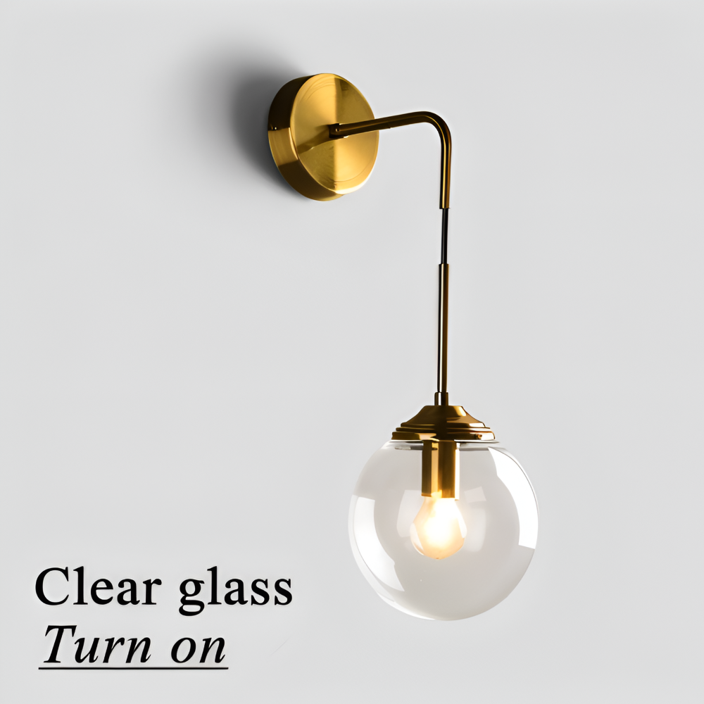VetroLux – Vägglampa i Glas och Metall med Retro Industriell Design