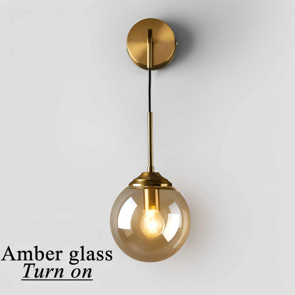 VetroLux – Vägglampa i Glas och Metall med Retro Industriell Design