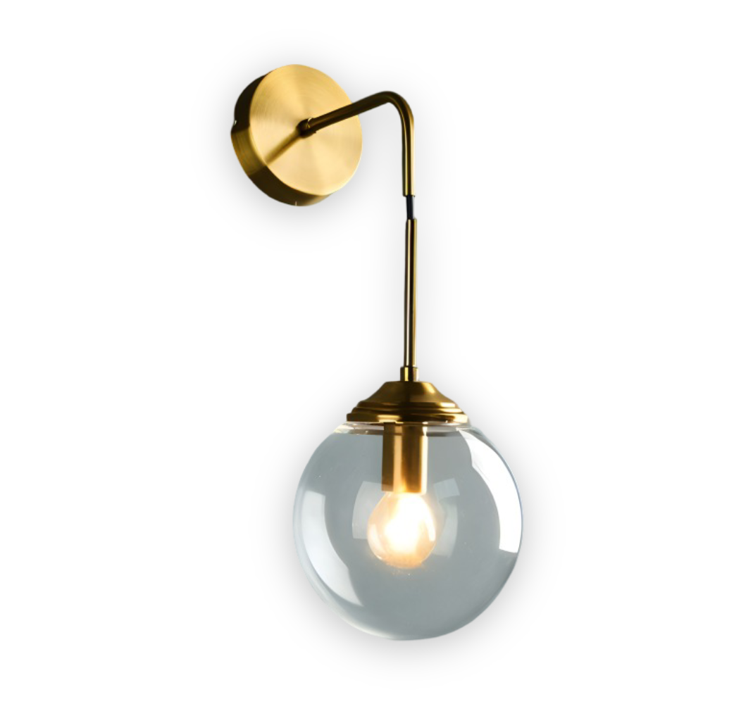 VetroLux – Vägglampa i Glas och Metall med Retro Industriell Design