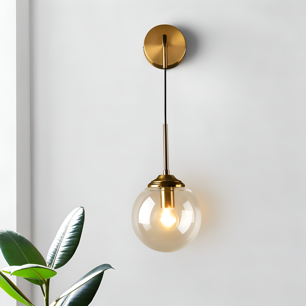 VetroLux – Vägglampa i Glas och Metall med Retro Industriell Design