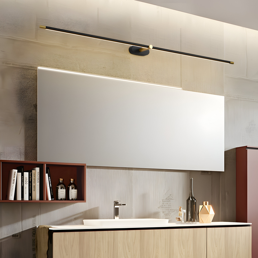 LineaCharge – Trådlös Uppladdningsbar LED Vägglampa i Svart/Guld med Slim Design