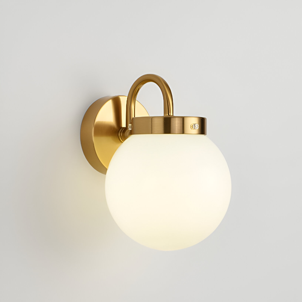 GlowSphere – Randig Glasvägglampa i Modern Klotdesign