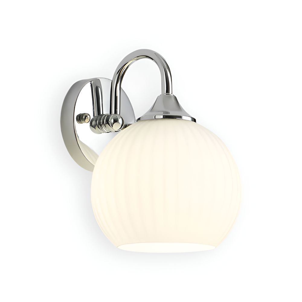 GlowSphere – Randig Glasvägglampa i Modern Klotdesign