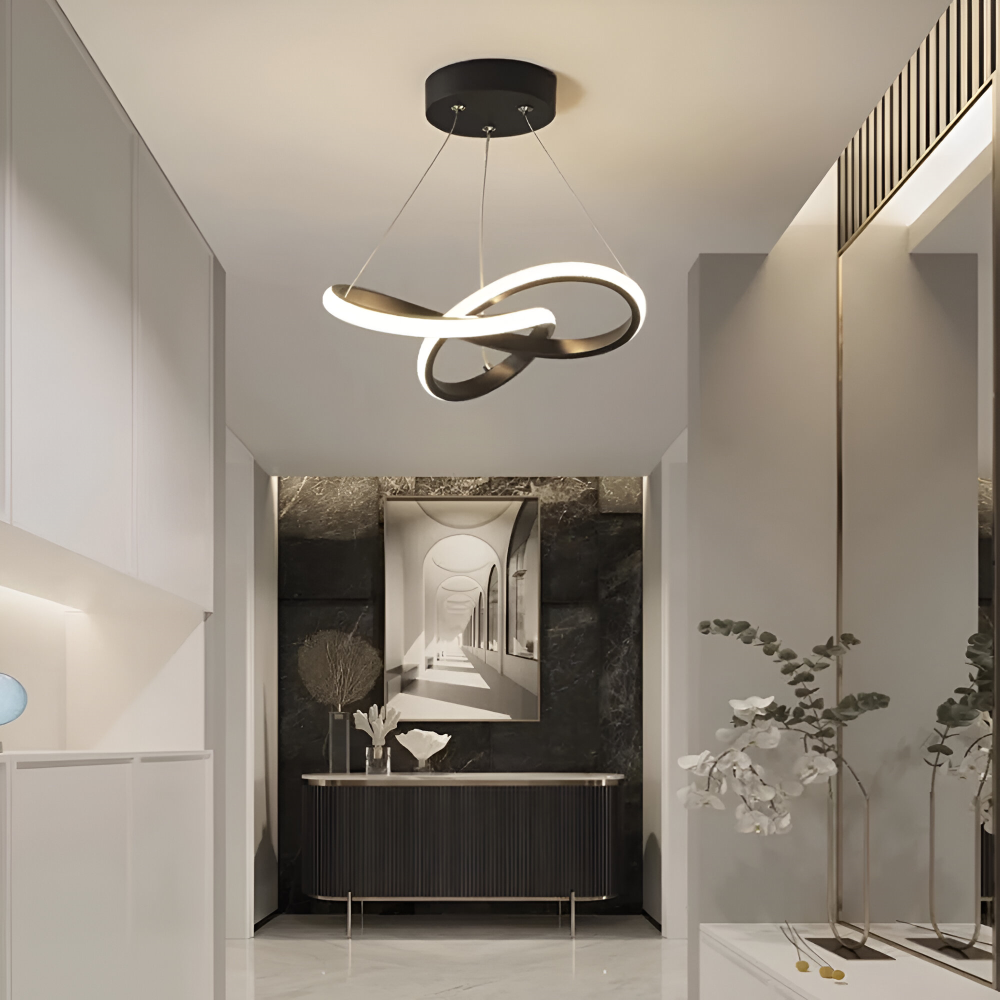 Spirallume – Modern LED Taklampa med Skulpturell Spiraldesign