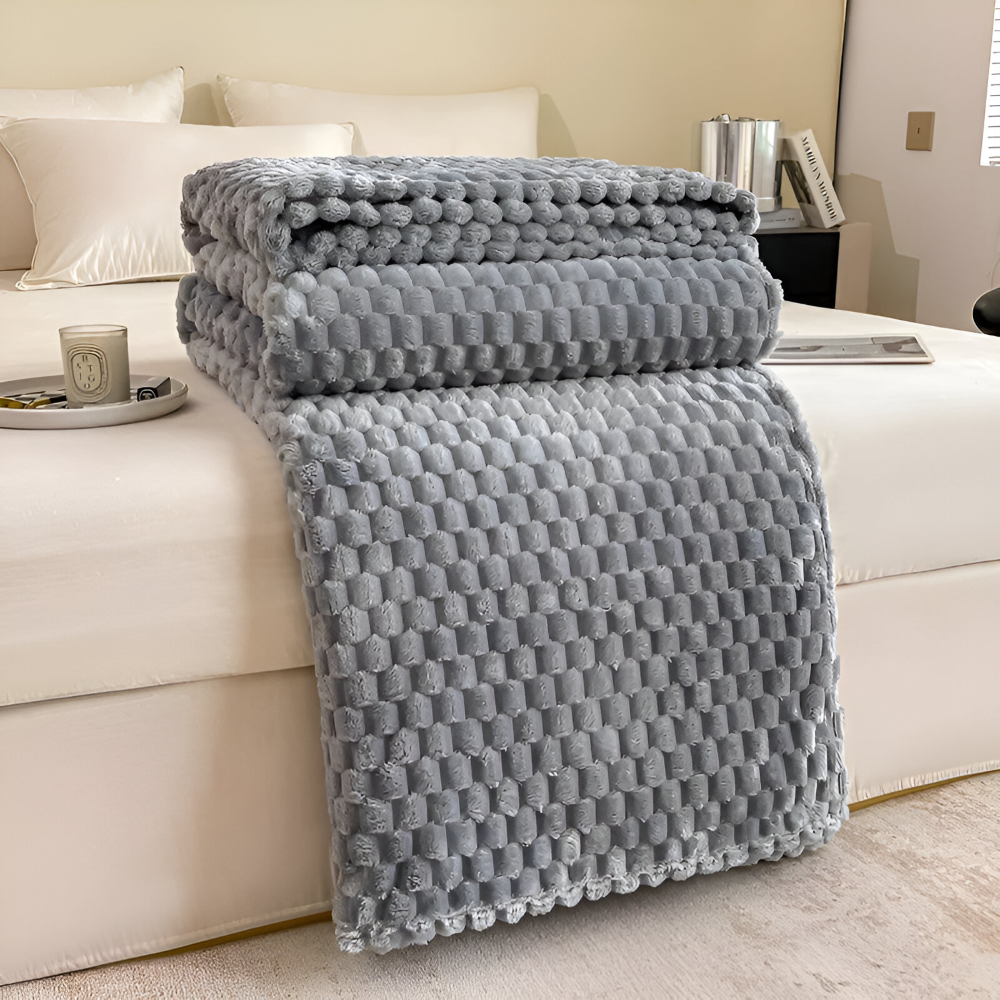 CoziGlam LuxeFilt – Tjock, Lyxig Plyschfleecefilt för Maximal Värme