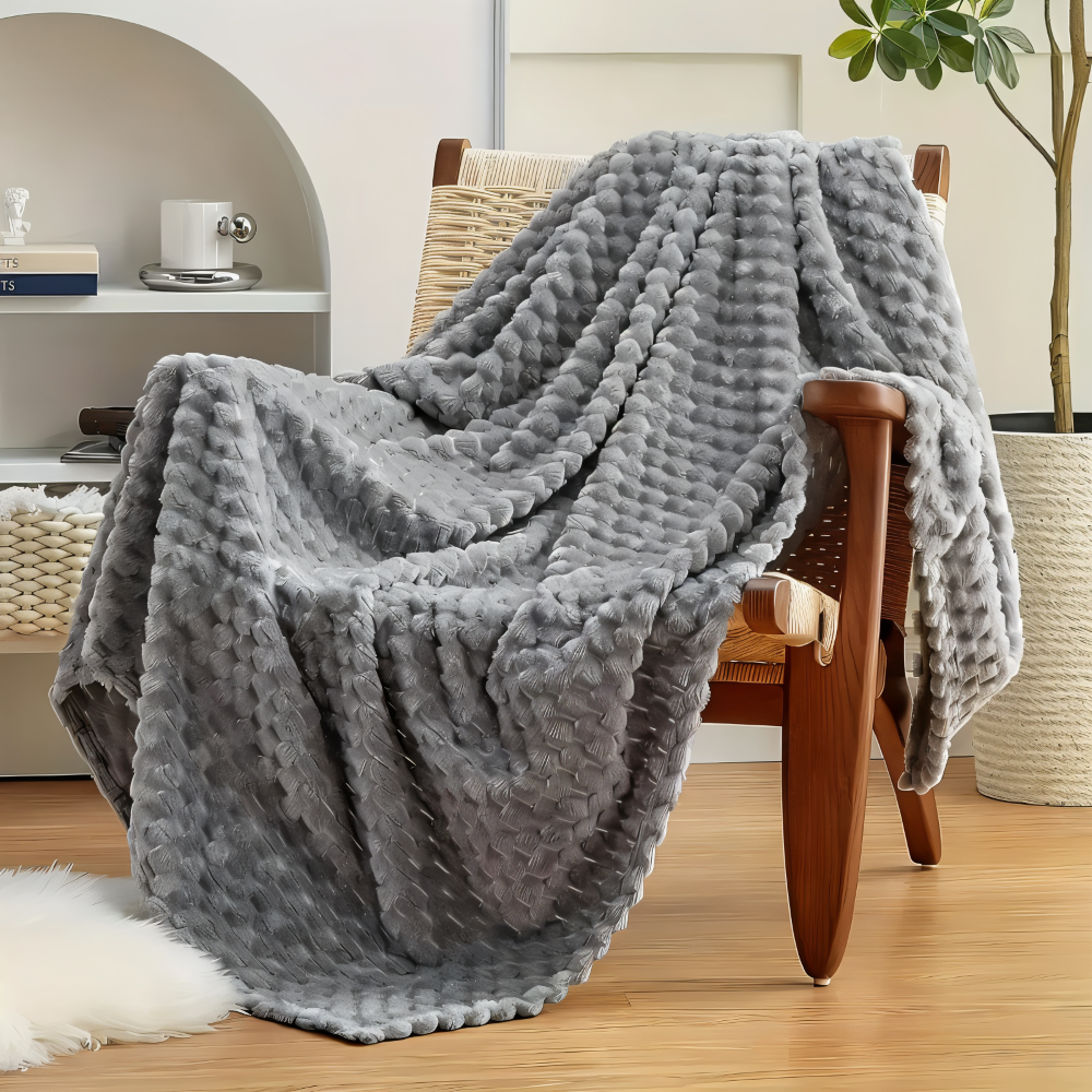 CoziGlam LuxeFilt – Tjock, Lyxig Plyschfleecefilt för Maximal Värme