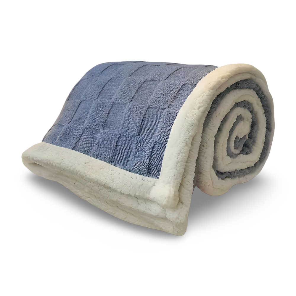 CozyCheck Luxe – Vändbar Vinterpläd i Tjock Isolerad Fleece