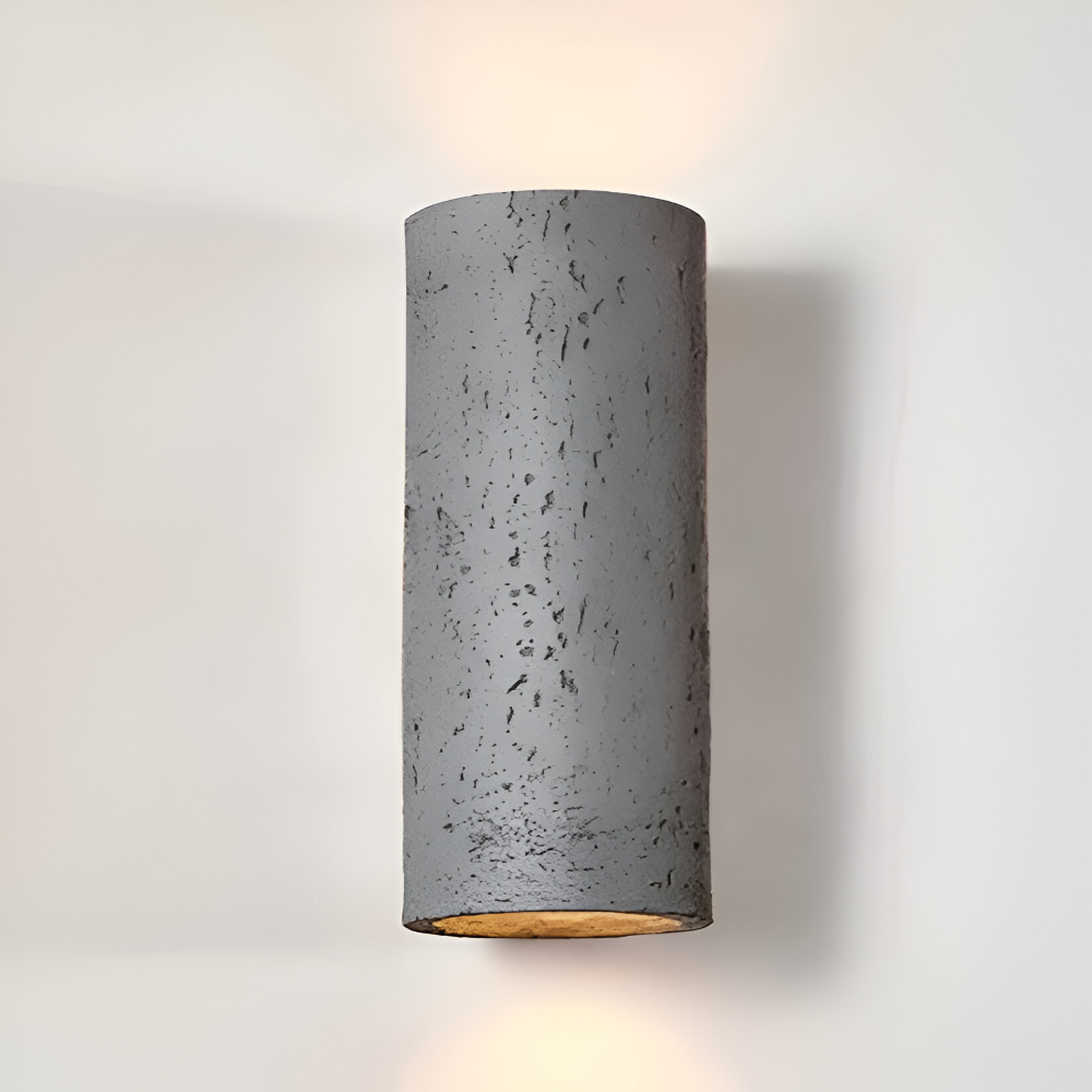 ZenBeam – Cylindrisk Vägglampa i Wabi Sabi Stil med Up & Down LED-belysning