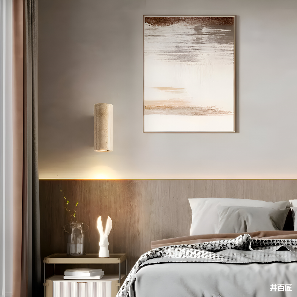 ZenBeam – Cylindrisk Vägglampa i Wabi Sabi Stil med Up & Down LED-belysning