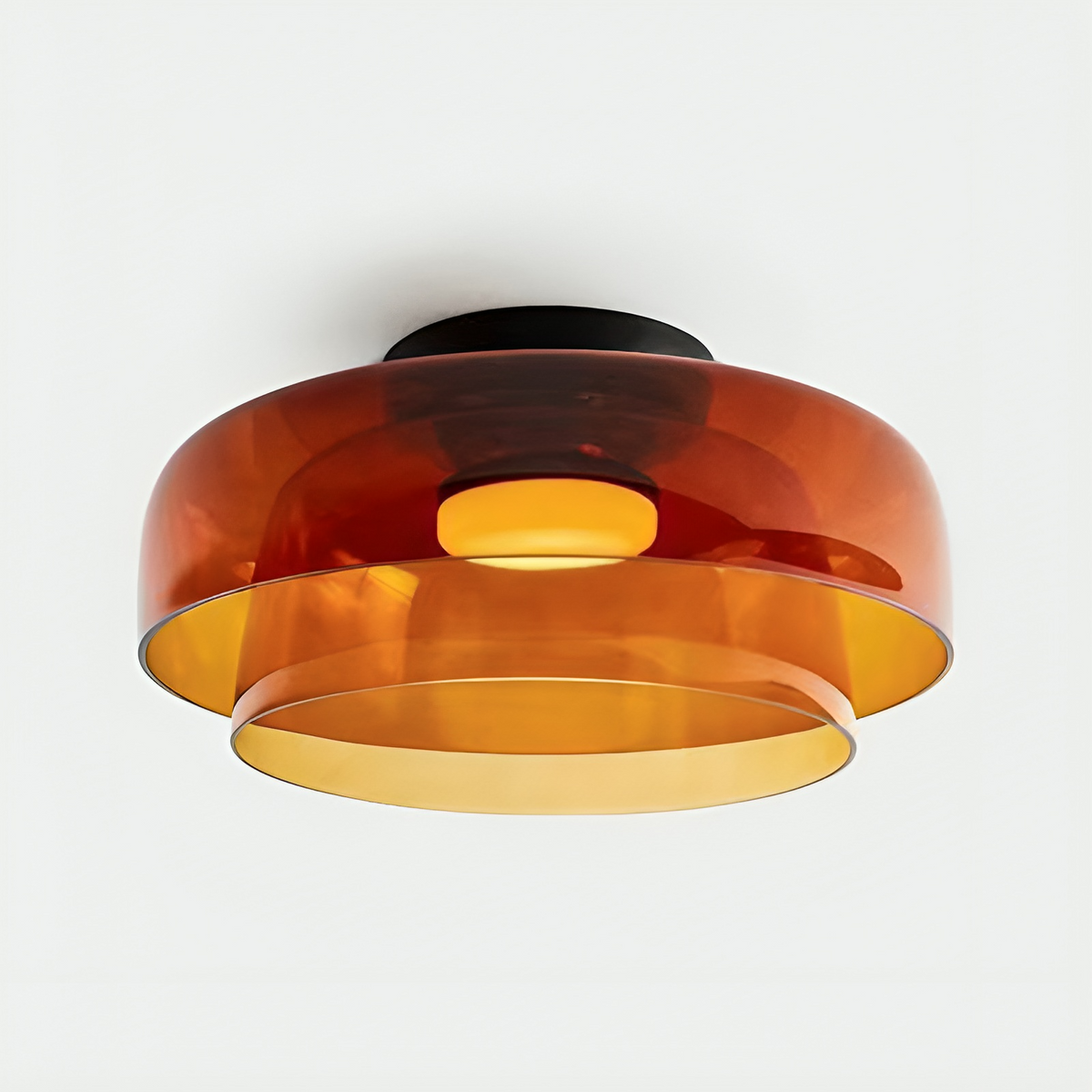 Bauhaus-pendellampa med skiktade glasskärmar