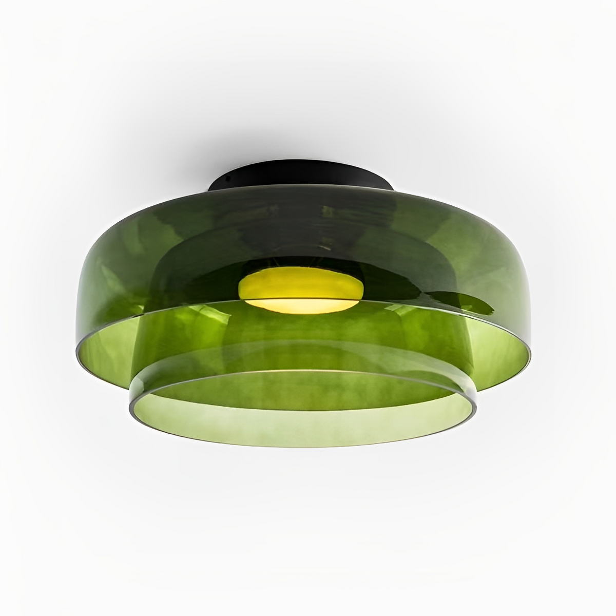 Bauhaus-pendellampa med skiktade glasskärmar