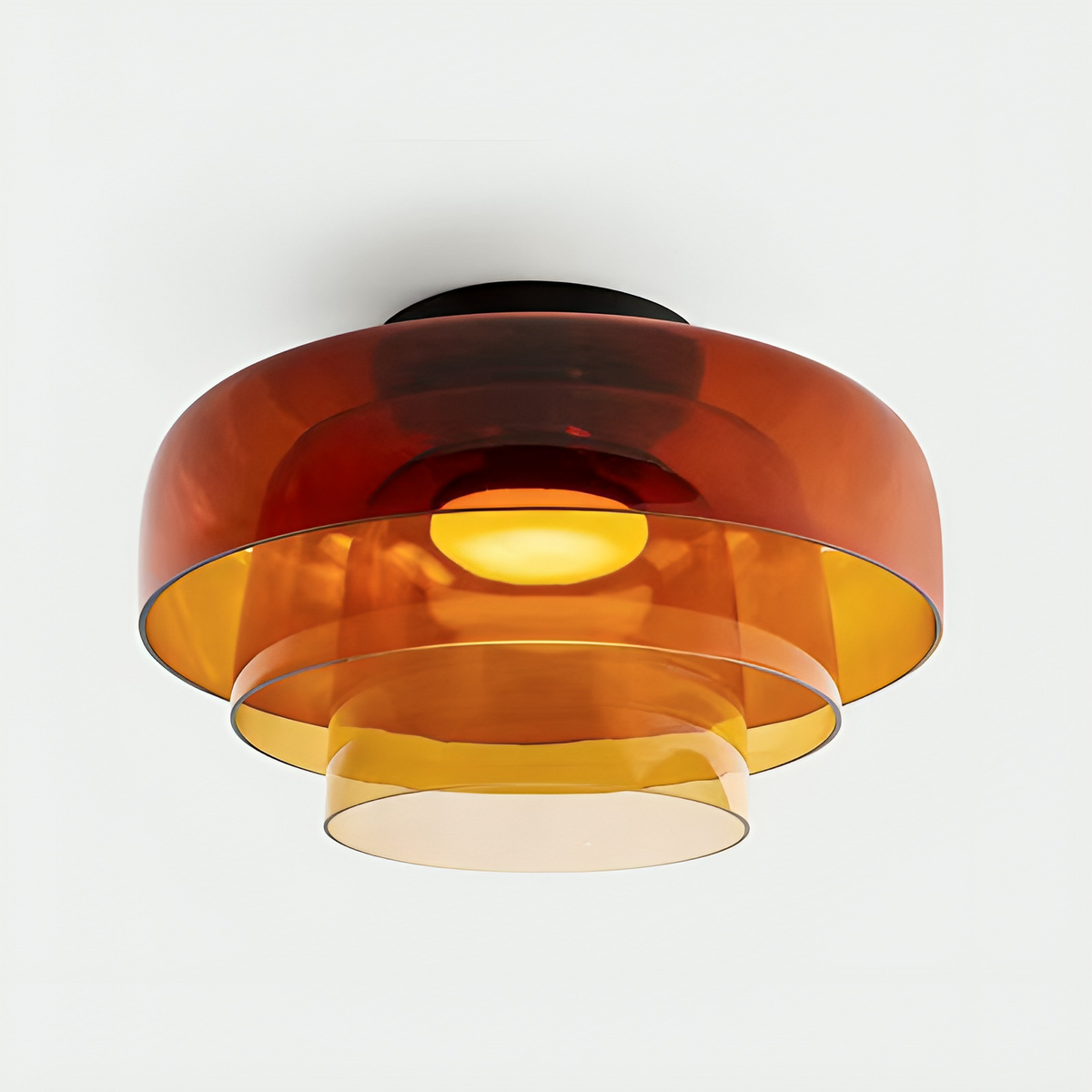Bauhaus-pendellampa med skiktade glasskärmar