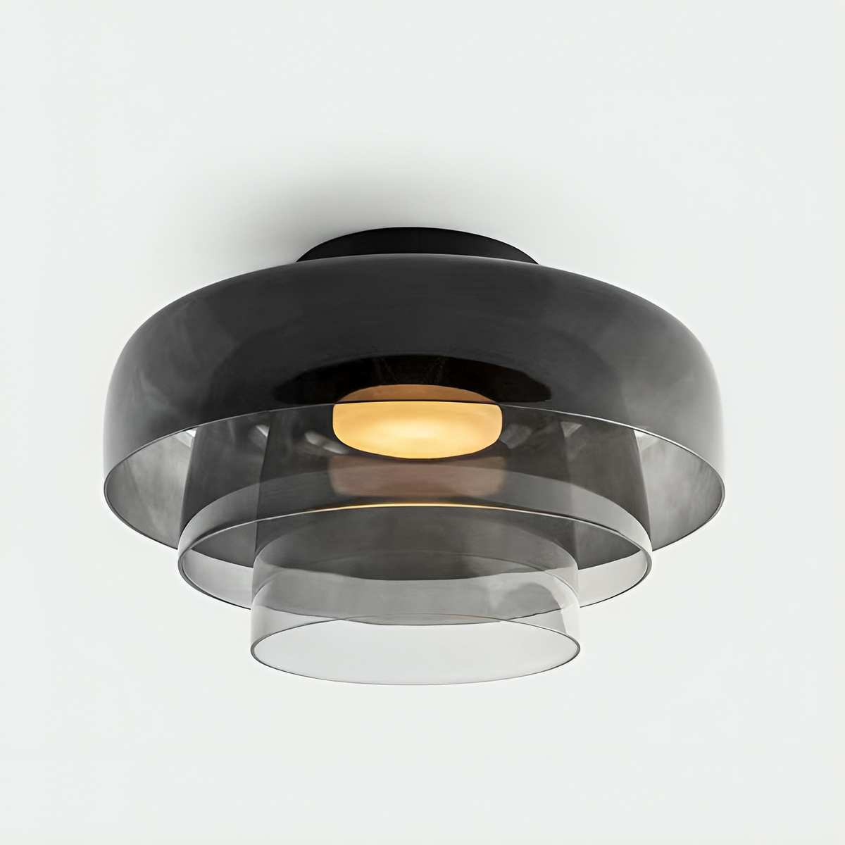 Bauhaus-pendellampa med skiktade glasskärmar