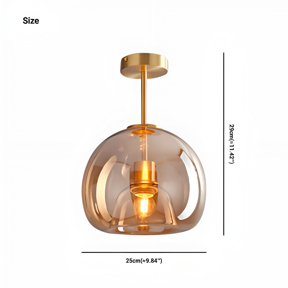 LumoSphere – Modern LED Taklampa i Glas med Svart & Guld Finish