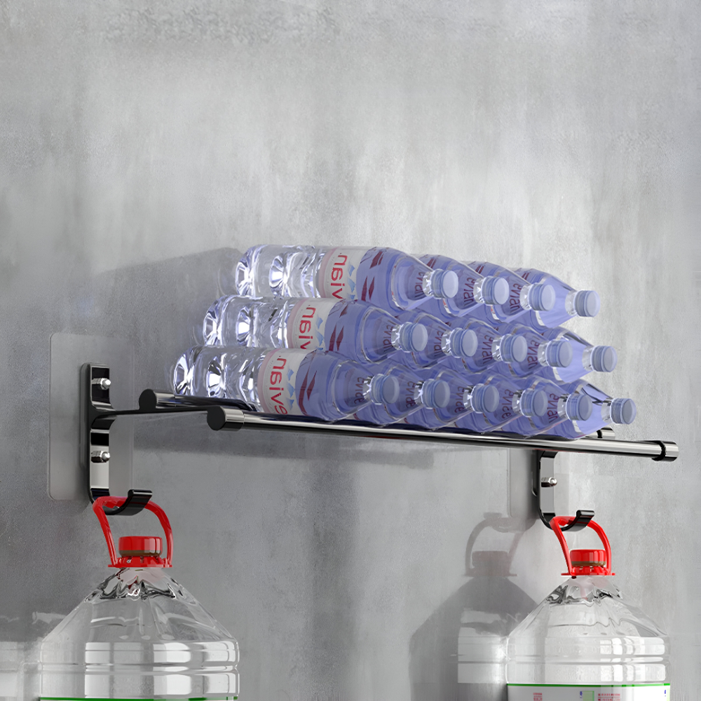 AeroTwin – Dubbel Handdukshållare i Rostfri Aluminium med Krokar (40/50 cm)