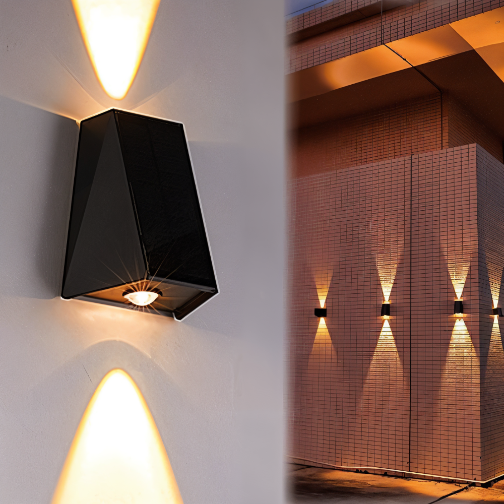 SunBrite Dual – Solenergi Vägglampa för Trädgård | Up & Down LED Utomhusbelysning IP54