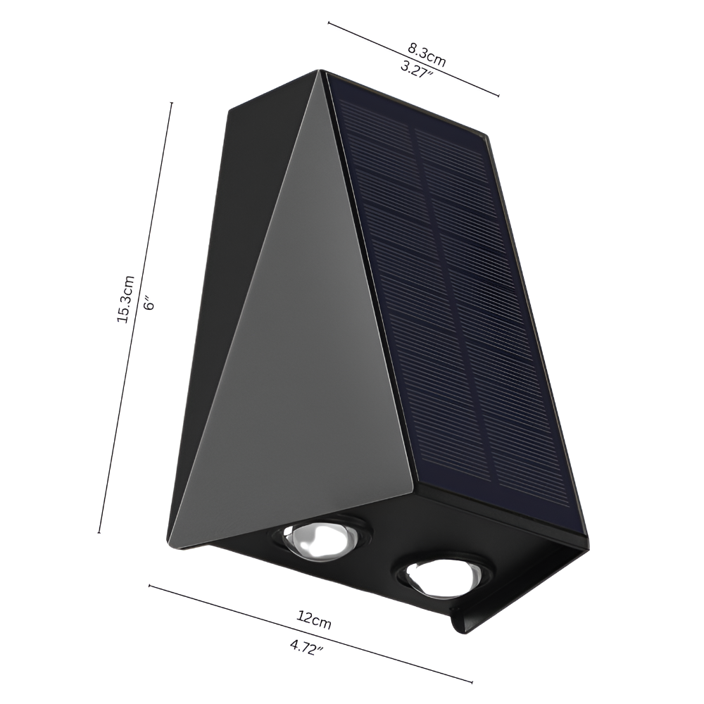 SunBrite Dual – Solenergi Vägglampa för Trädgård | Up & Down LED Utomhusbelysning IP54