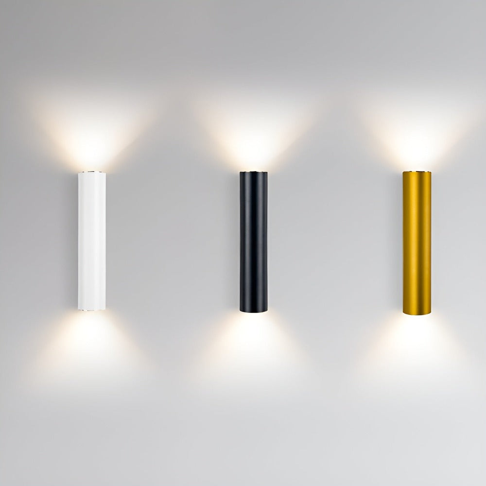 AluBeam – Dubbelt Huvud Vägglampa | Guld Cylinder Vägglampa med Upp- och Nedljus