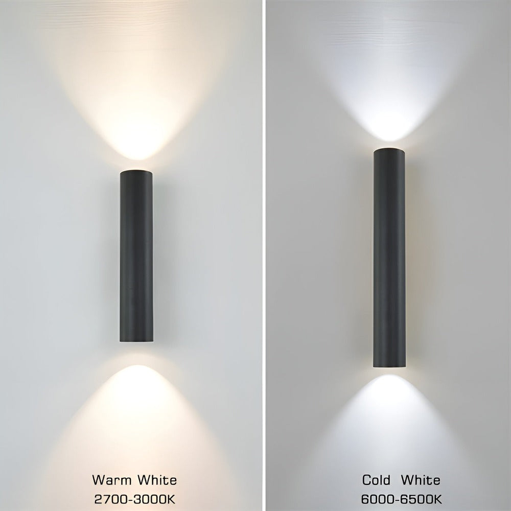AluBeam – Dubbelt Huvud Vägglampa | Guld Cylinder Vägglampa med Upp- och Nedljus